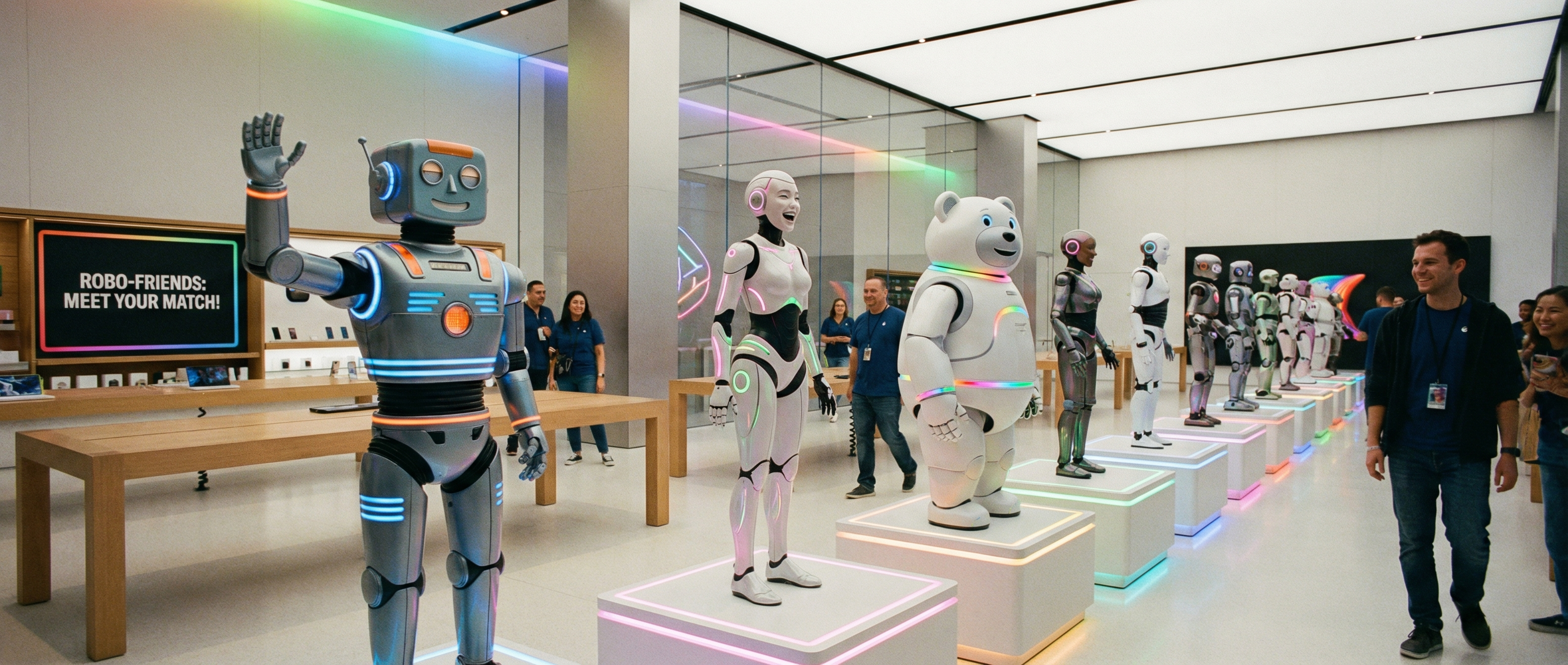 DarrylBots showroom with humanoid robots